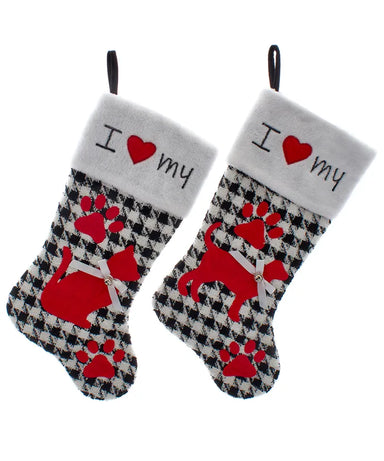 Houndstooth Stocking Dog Or Cat - (Single) Various Options