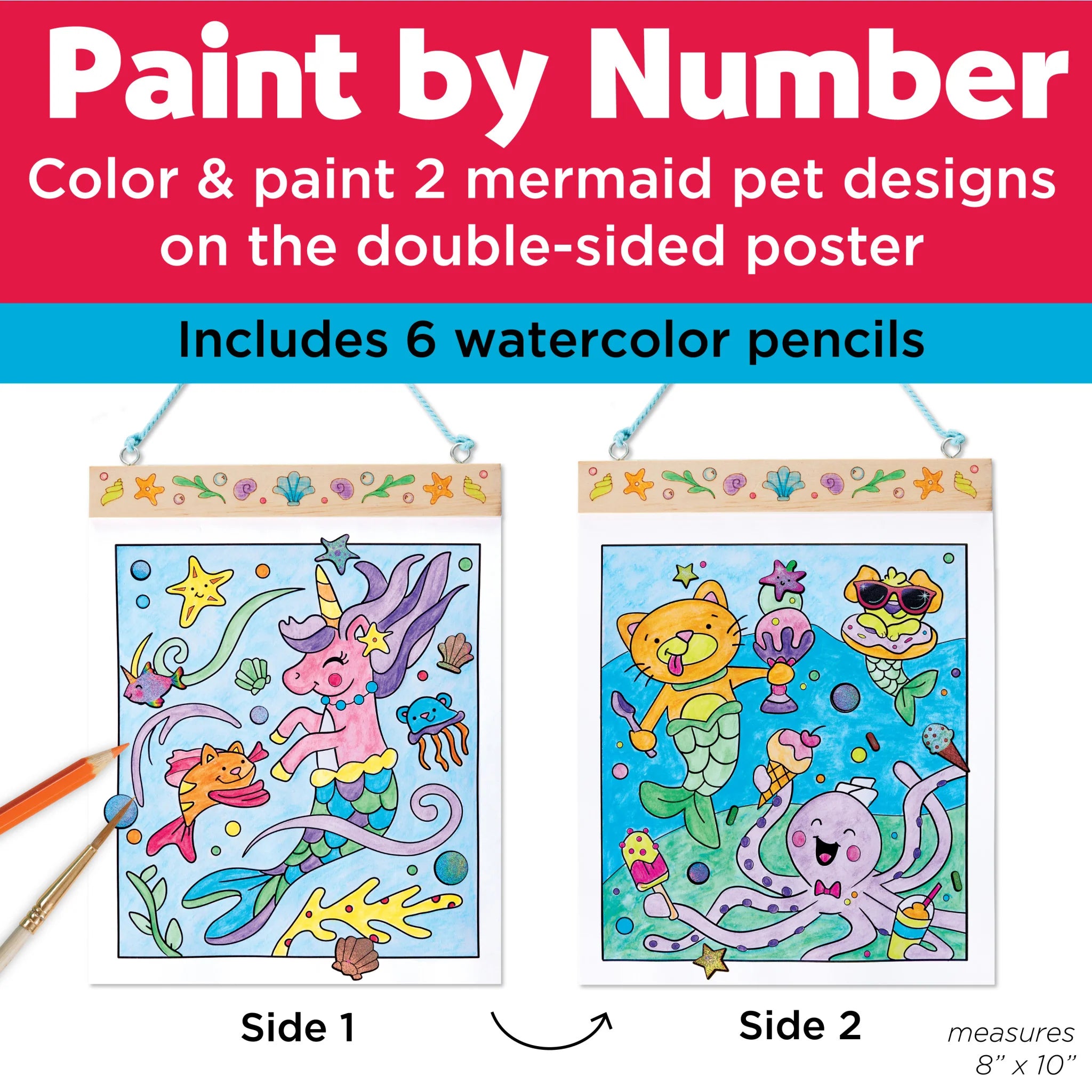 Paint By Number Mermaid Pets Wall Art