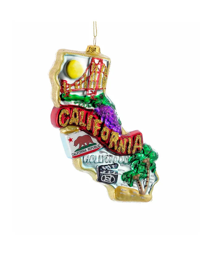 Glass California Ornament