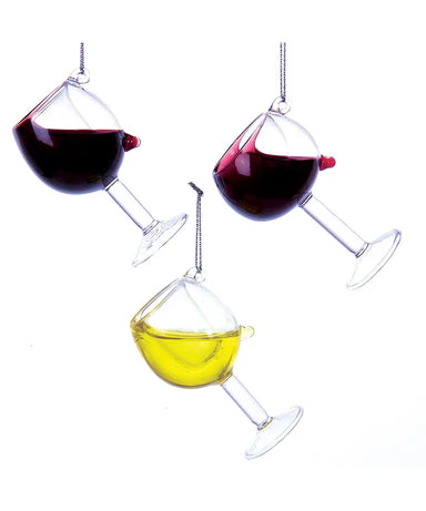Wine Glass With Wine Ornament (Single) Various Styles