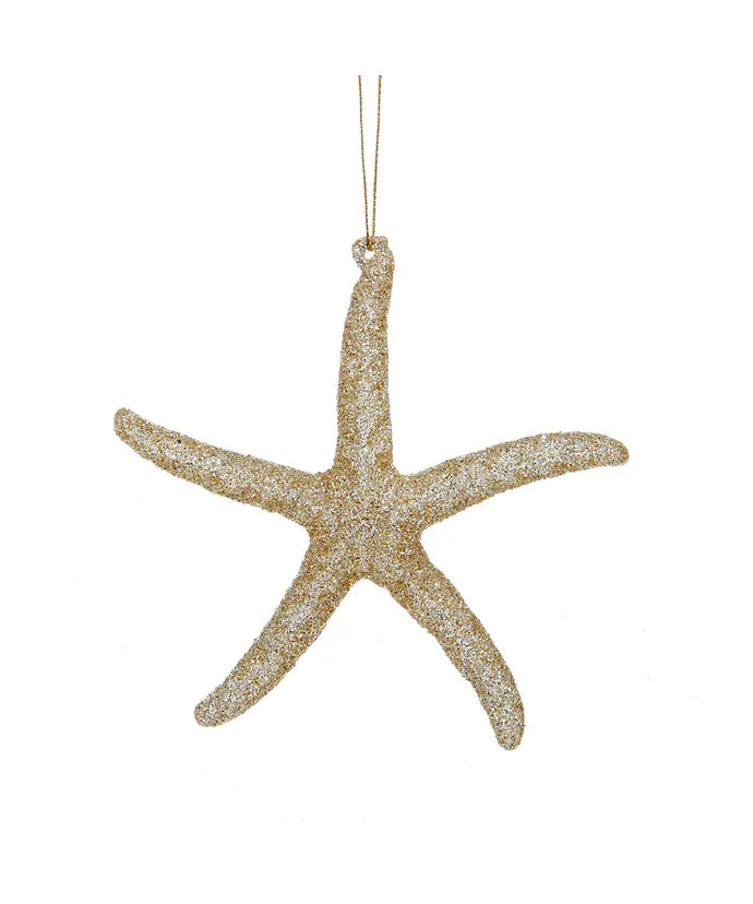 Gold Glitter Acrylic Starfish Ornament