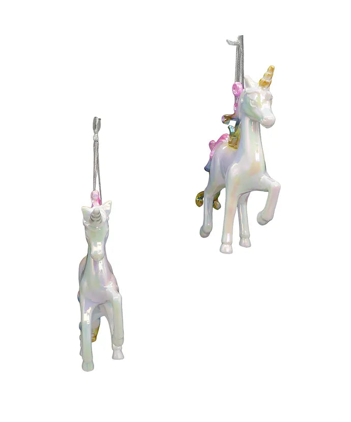Pastel Iridescent Unicorn Ornament - Single, Various Options