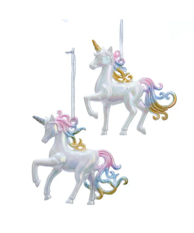 Pastel Iridescent Unicorn Ornament - Single, Various Options