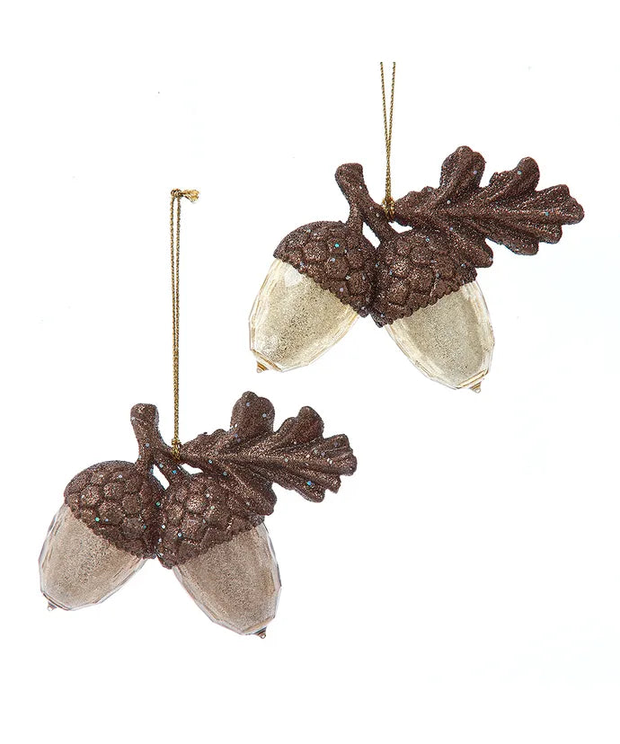 Acrylic Brown or Gold Acorn Ornament - (Single) Various Colors