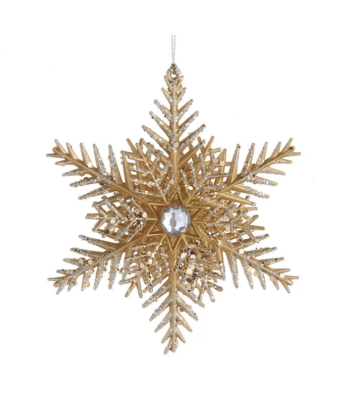 Champagne Gold Snowflake Ornament