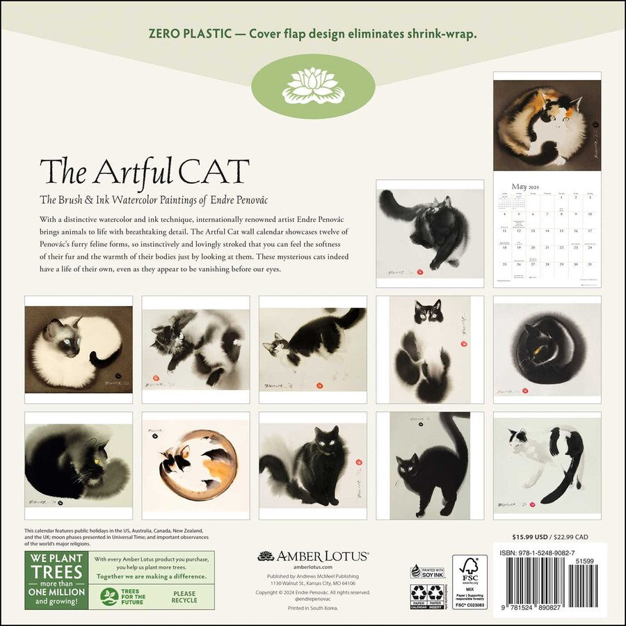 The Artful Cat 2025 Wall Calendar    