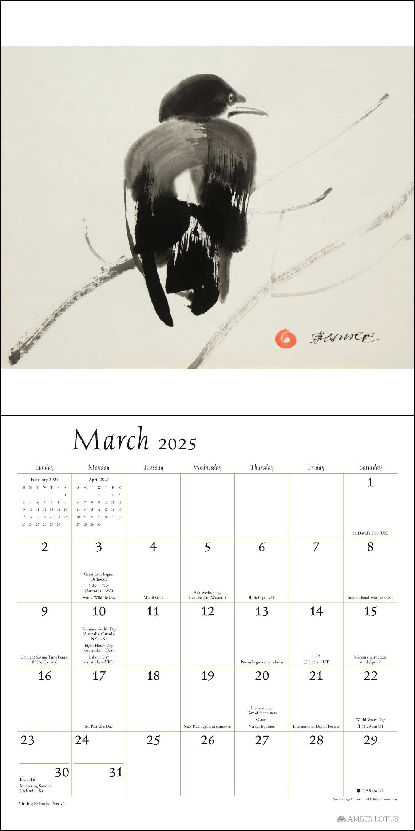 The Artful Crow 2025 Wall Calendar    