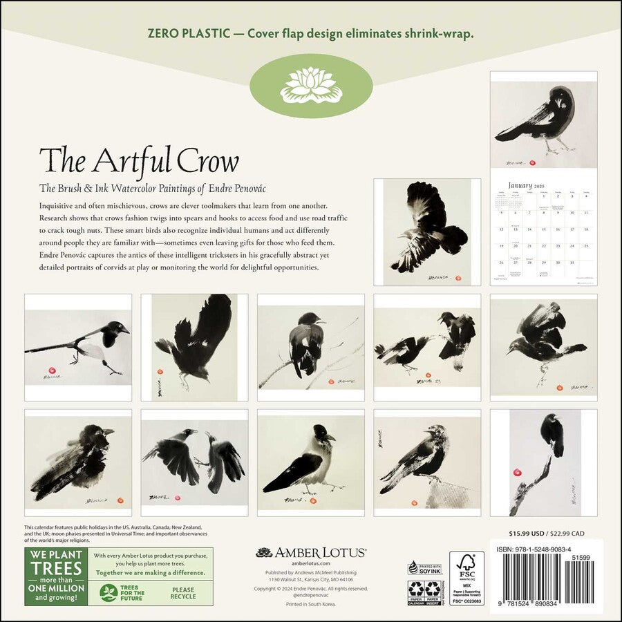 The Artful Crow 2025 Wall Calendar    