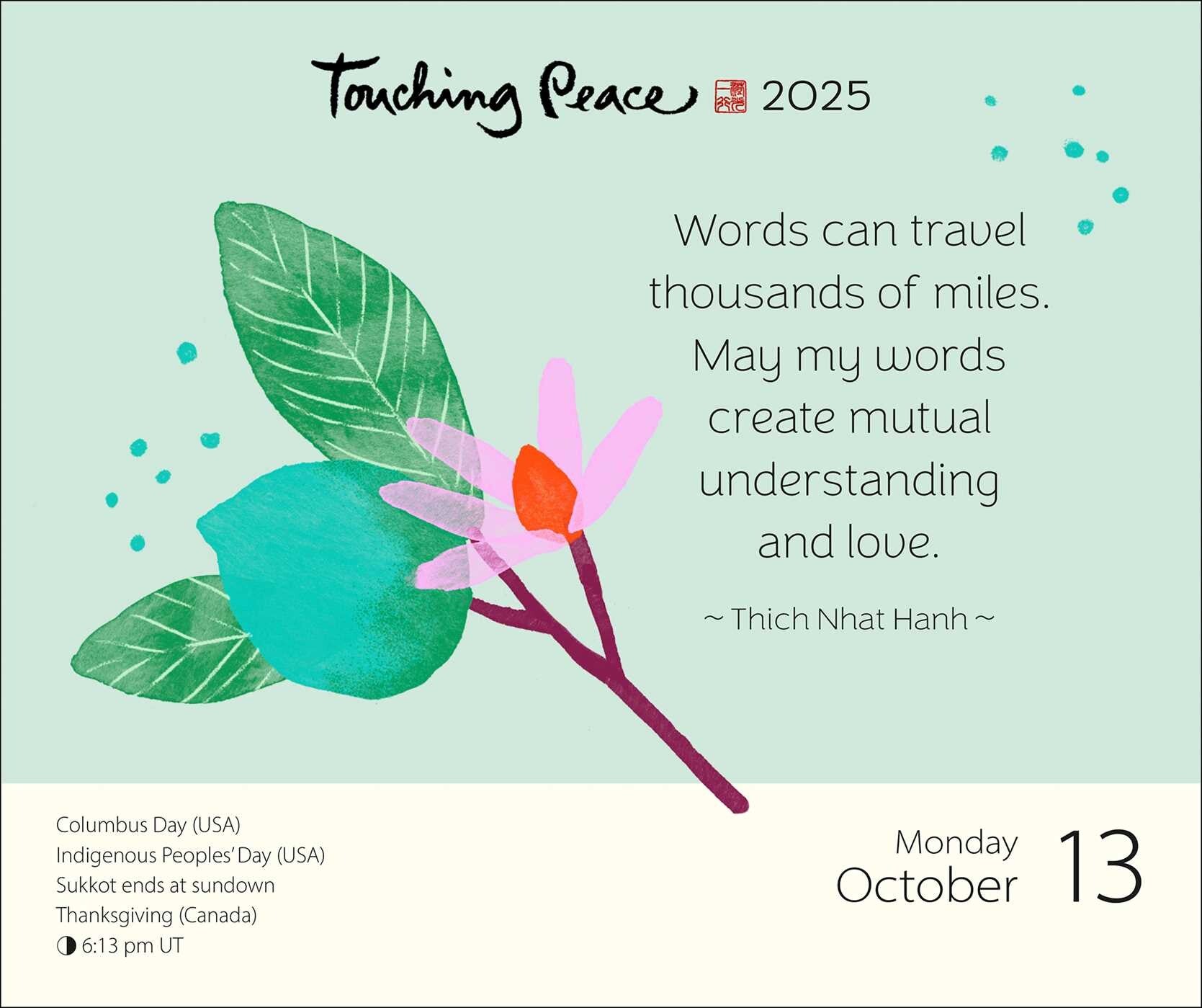 Touching Peace Thich Nhat Hanh 2025 Page A Day Calendar    