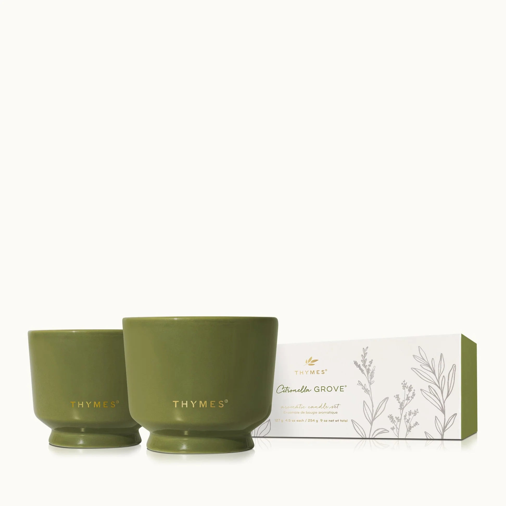 Thymes Outdoor Oasis Citronella Grove Aromatic Candle Set