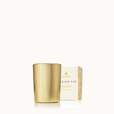 Thymes Frasier Fir Gilded Gold Votive Candle
