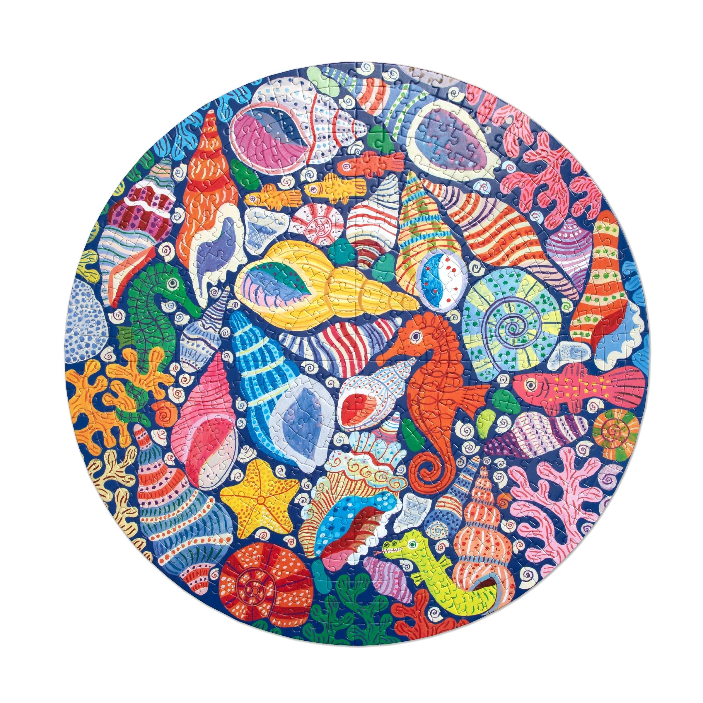 eeBoo Seahorses, Shells & Coral 500 Piece Round Puzzle
