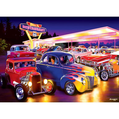 Friday Night Hot Rods Cruisin' Route 66 1000 Piece Puzzle