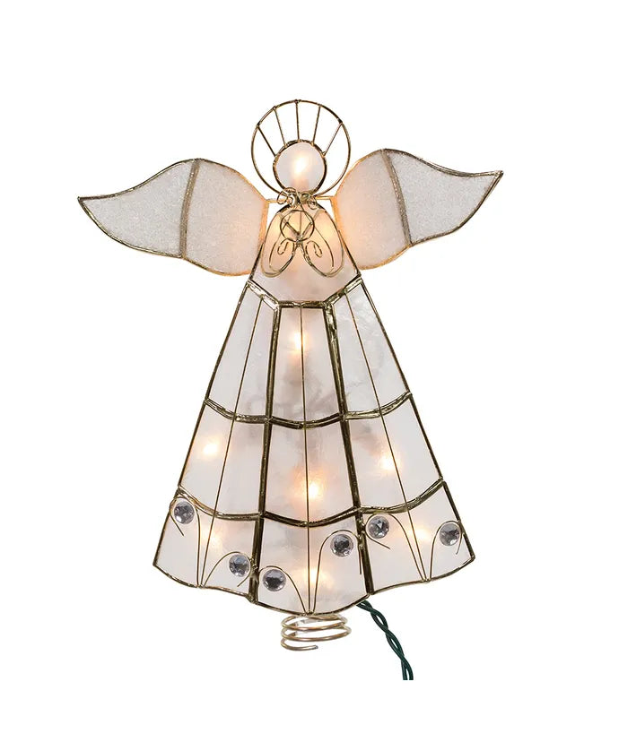 Capiz 10.5" Light-Up Angel Tree Topper