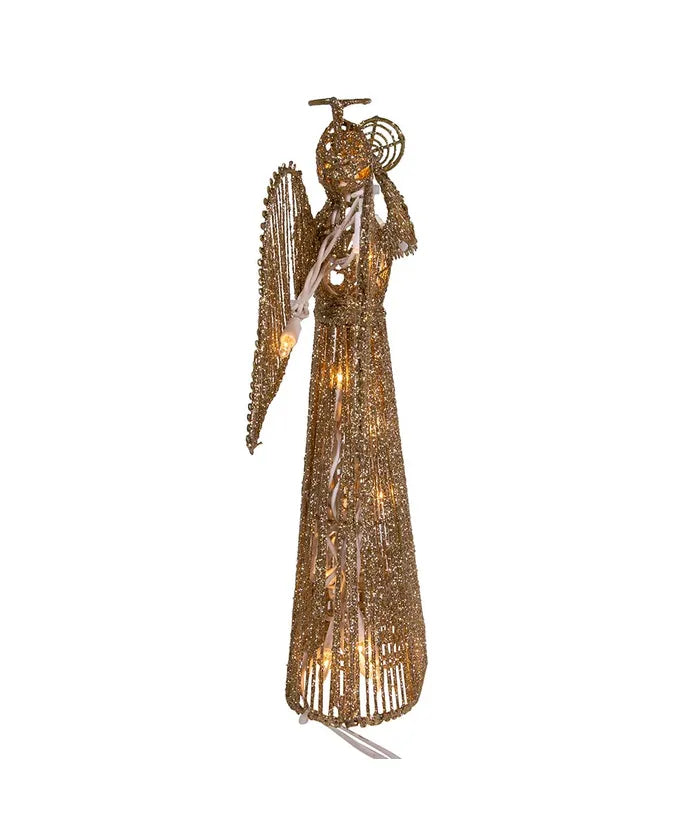 Glitter Gold Light Up Angel Tree Topper