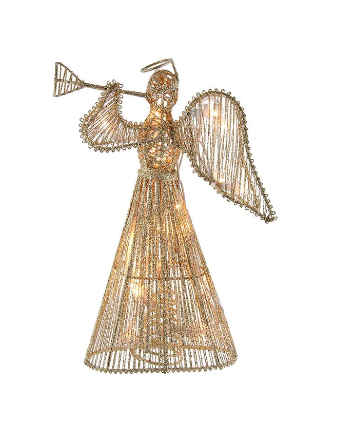 Glitter Gold Light Up Angel Tree Topper