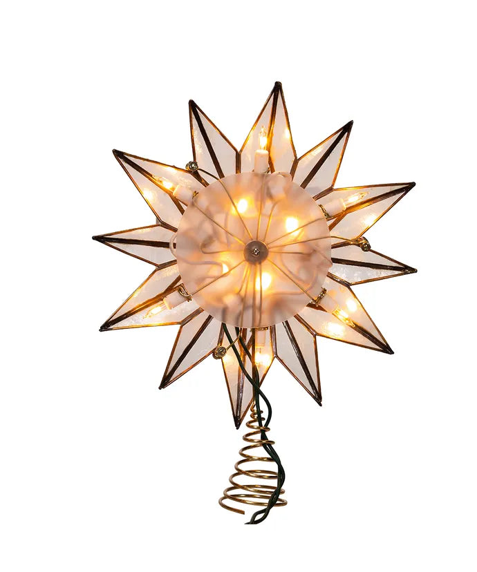 Capiz Light Up Gold Star Tree Topper