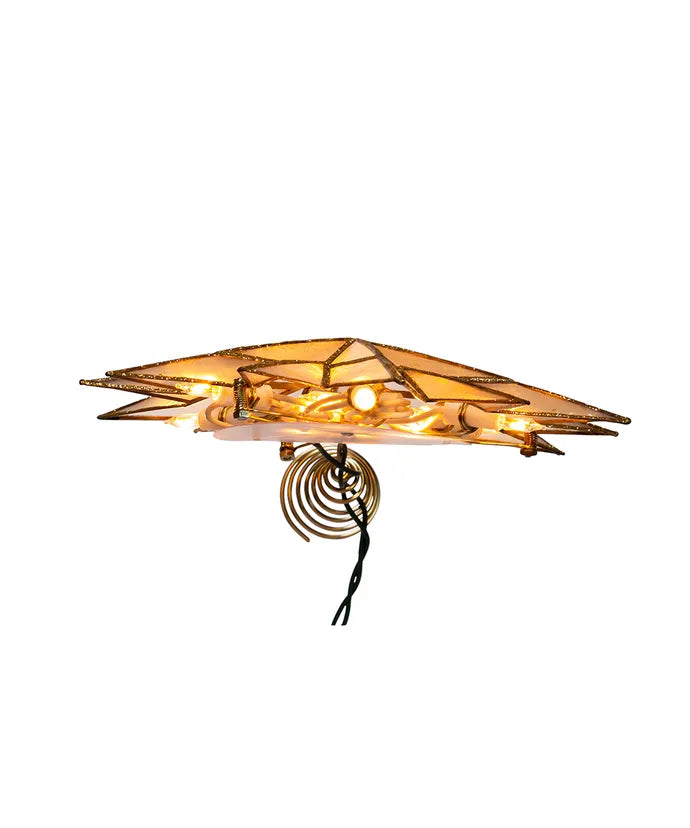 Capiz Light Up Gold Star Tree Topper