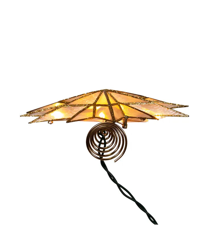 Capiz Light Up Gold Star Tree Topper