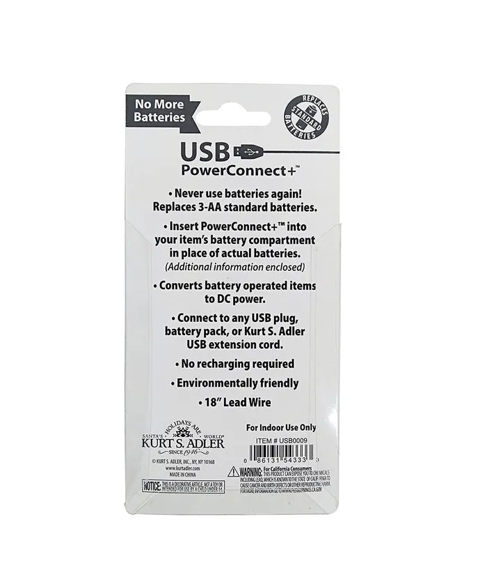 USB Power Connect 3 "AA" Battery Converter