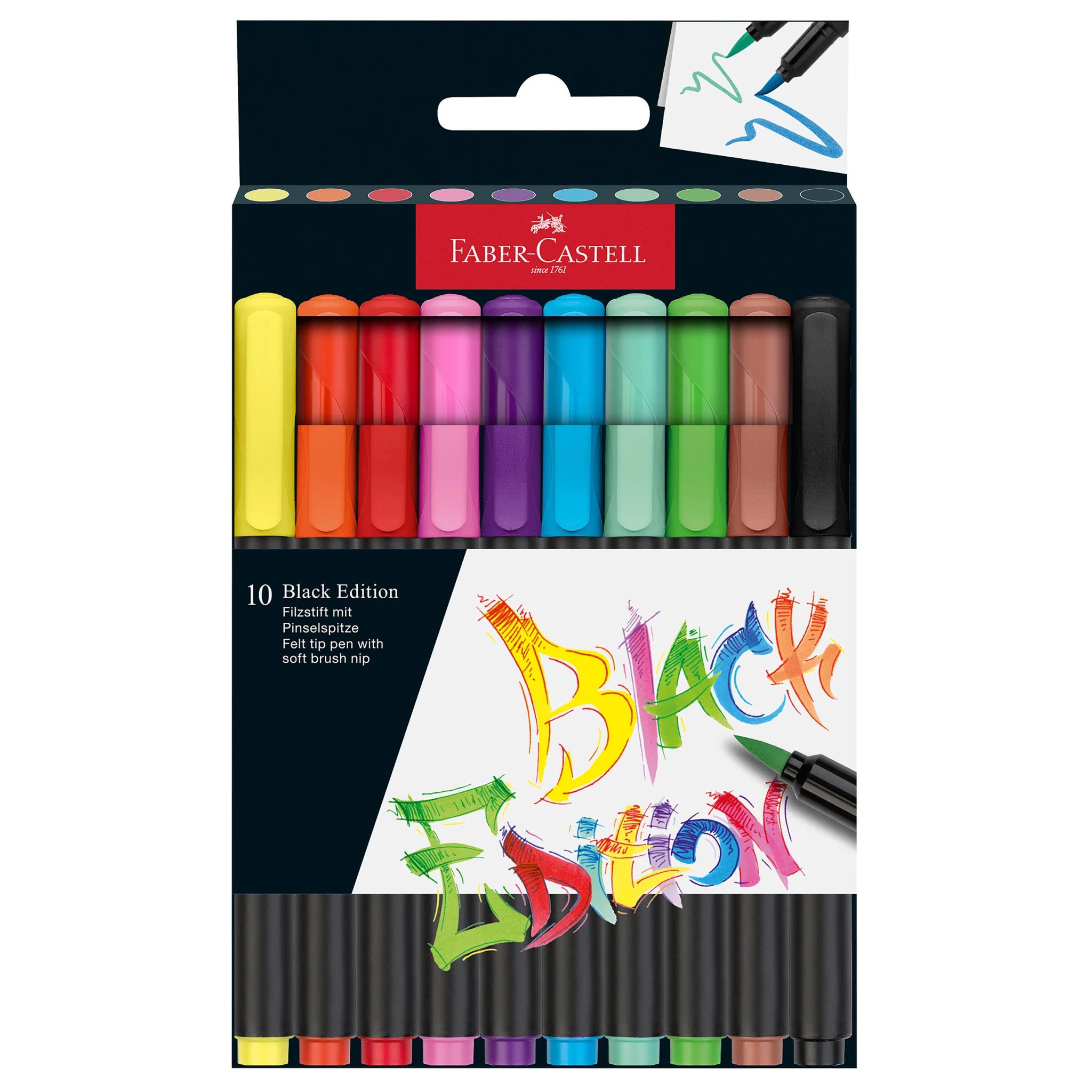 FABR BLK ED COLOR FELT TIP 10