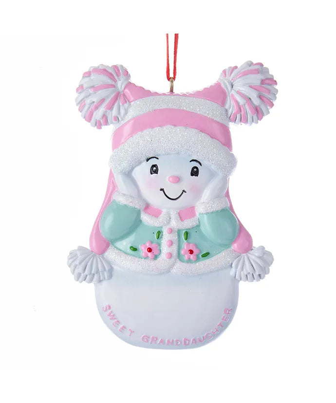 Snowgirl "Sweet Granddaughter" Ornament