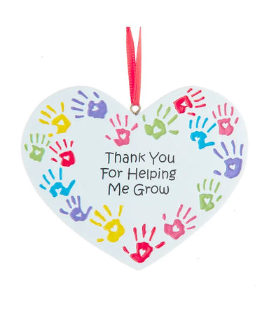 Handprint Heart Teacher Ornament