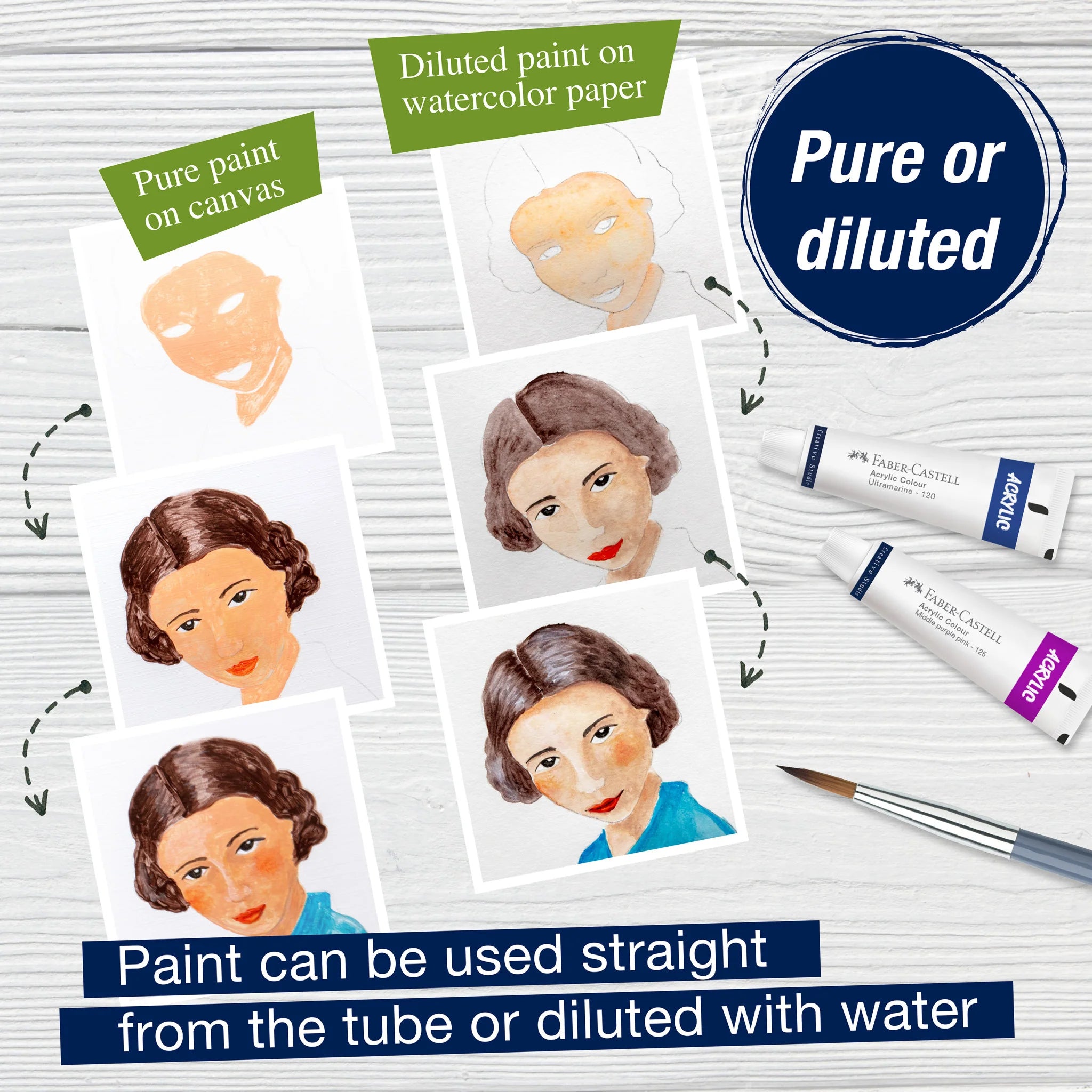 Faber-Castell Creative Studio 12 Acrylic Paint Colors