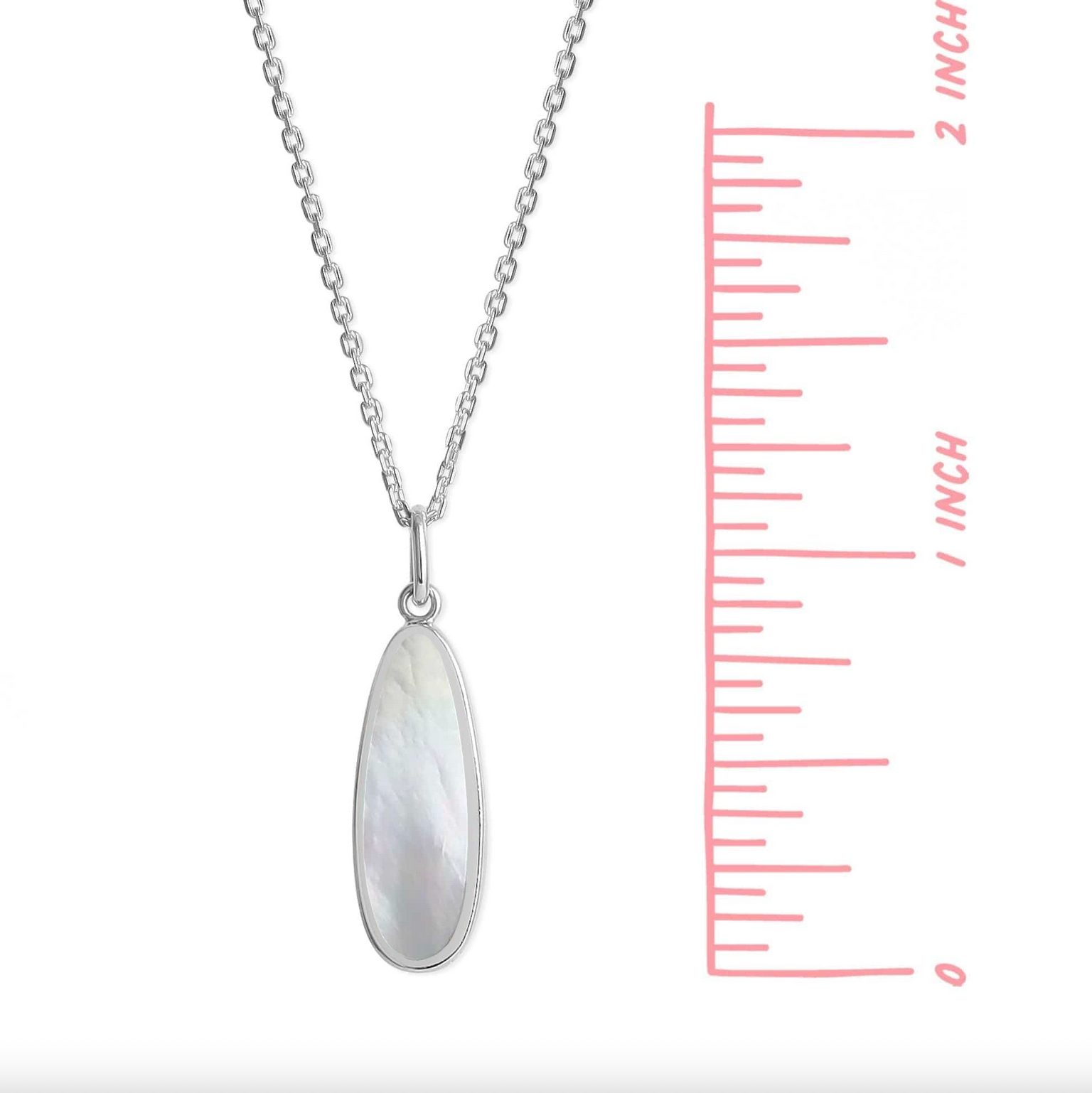 Boma Alina Drop Bezel Necklace with Mother of Pearl