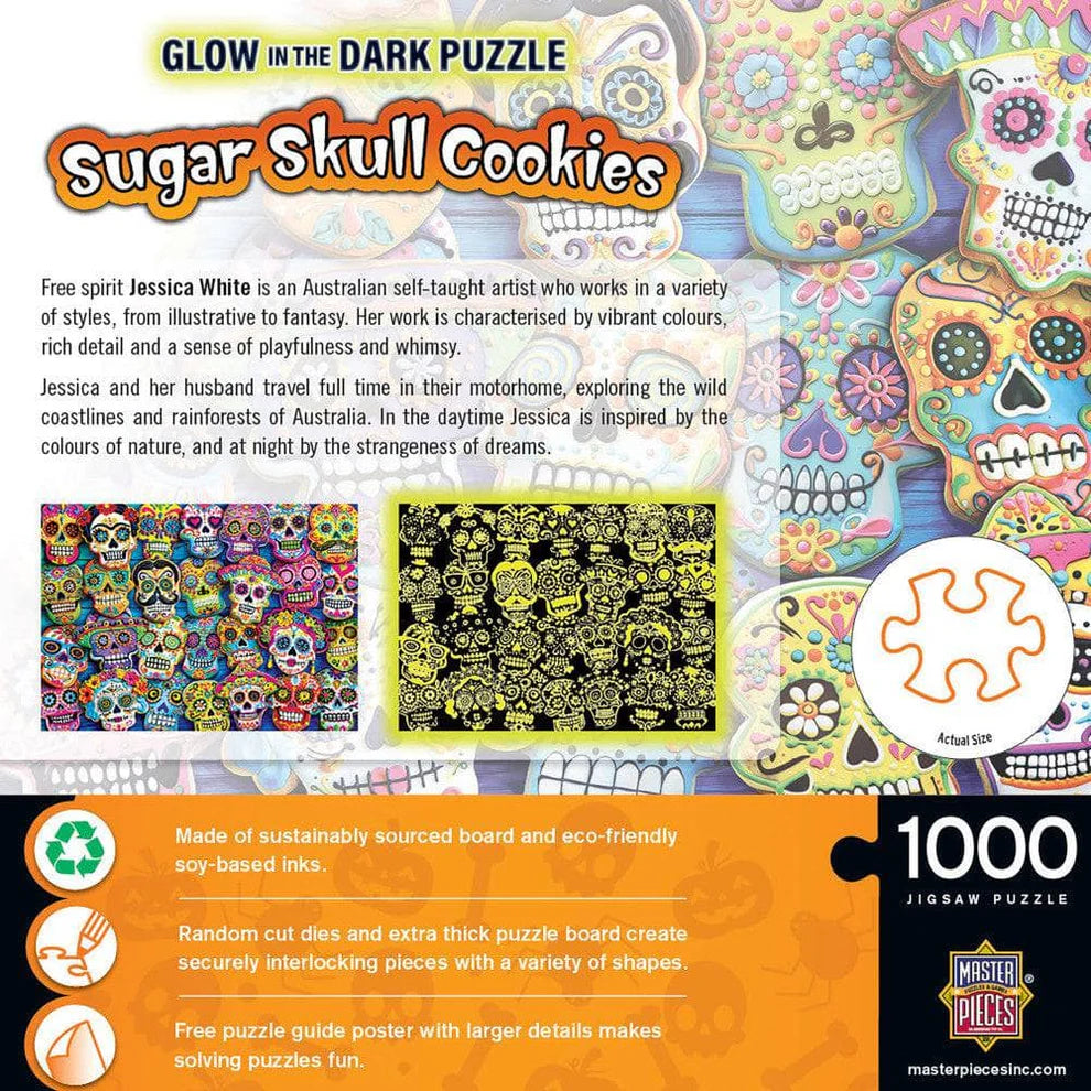 Sugar Skull Cookies 1000 Piece Glow In The Dark Puzzle