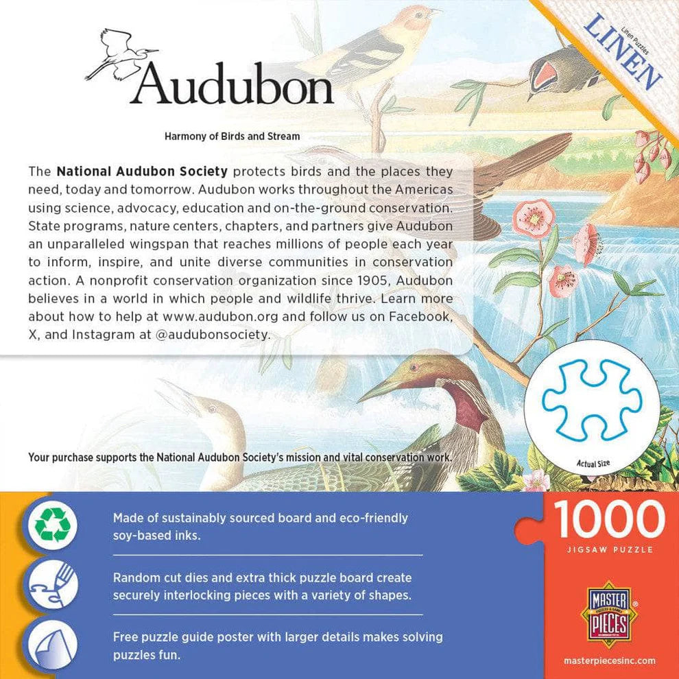 Harmony of Birds and Stream 1000 Piece Audubon Puzzle