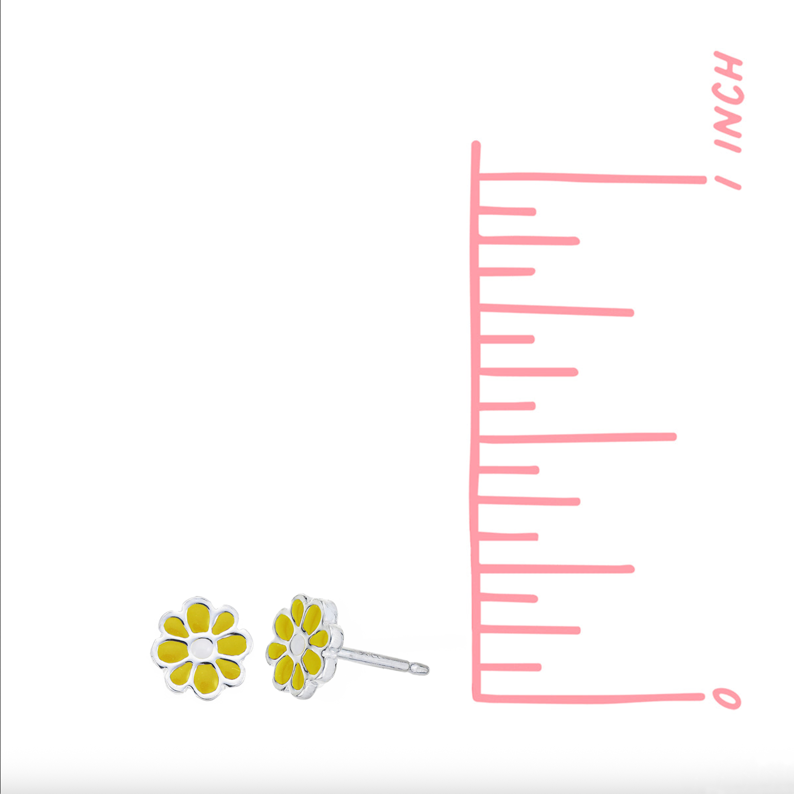 Boma Flower Enamel Studs - Yellow and White