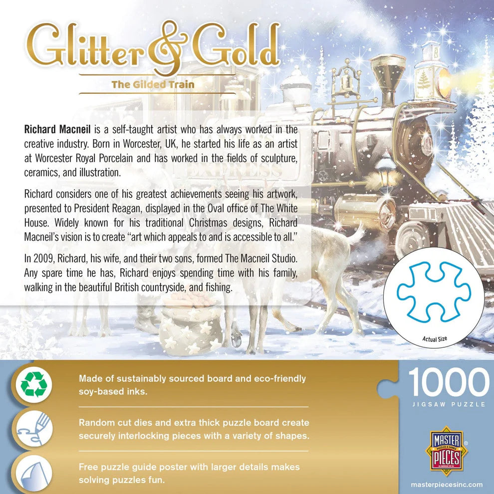 The Gilded Train 1000 Piece Glitter & Gold Puzzle