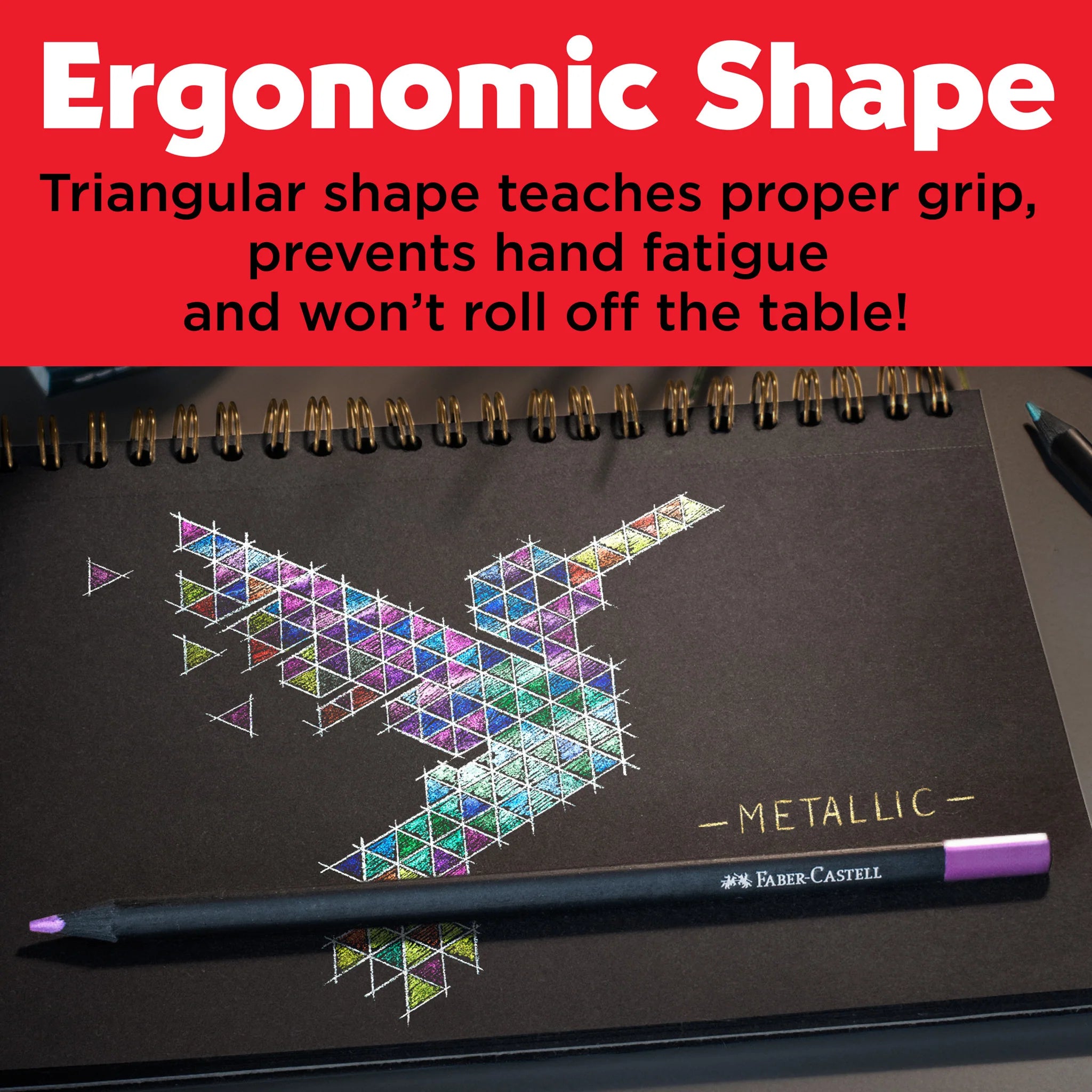 Faber-Castell Black Edition Metallic Colored Pencils set of 12