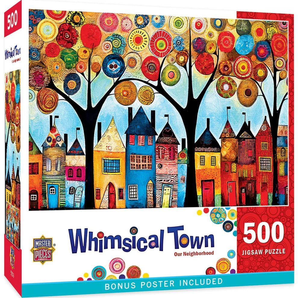 Our Neighborhood Whimsical Town 500 Piece Puzzle