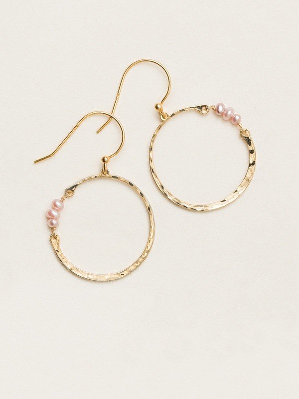Holly Yashi Phoebe Hoop Earrings - White/Gold    