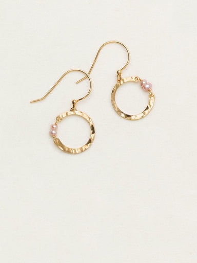 Holly Yashi Phoebe Petite Hoop Earrings - White/Gold    