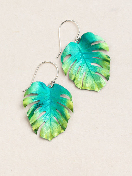 Holly Yashi Monstera Leaf Earrings - Green    