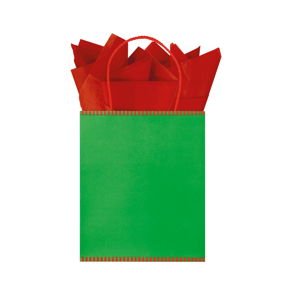 2-Tone Kraft Gift Bag - Christmas Mix    