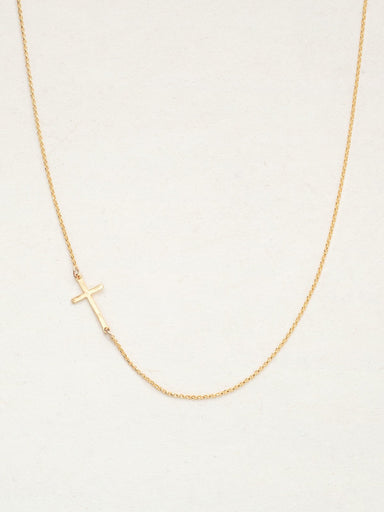 Holly Yashi Love and Honor Cross Asymmetrical Necklace - Gold    