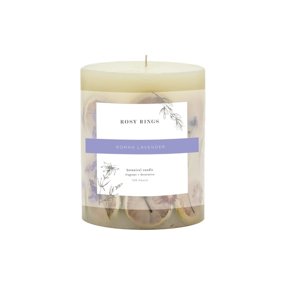 Rosy Rings Roman Lavender - Small Botanical Candle    