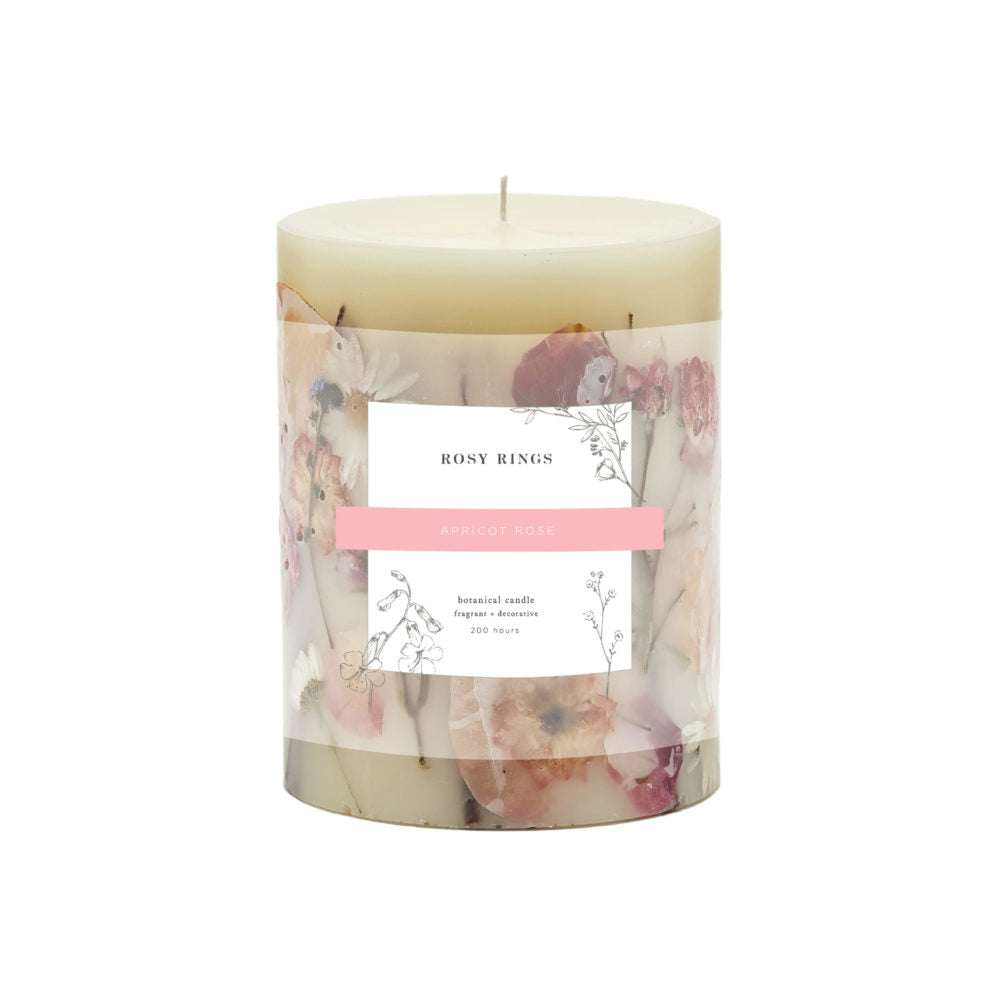Rosy Rings Apricot Rose - Medium Botanical Candle    