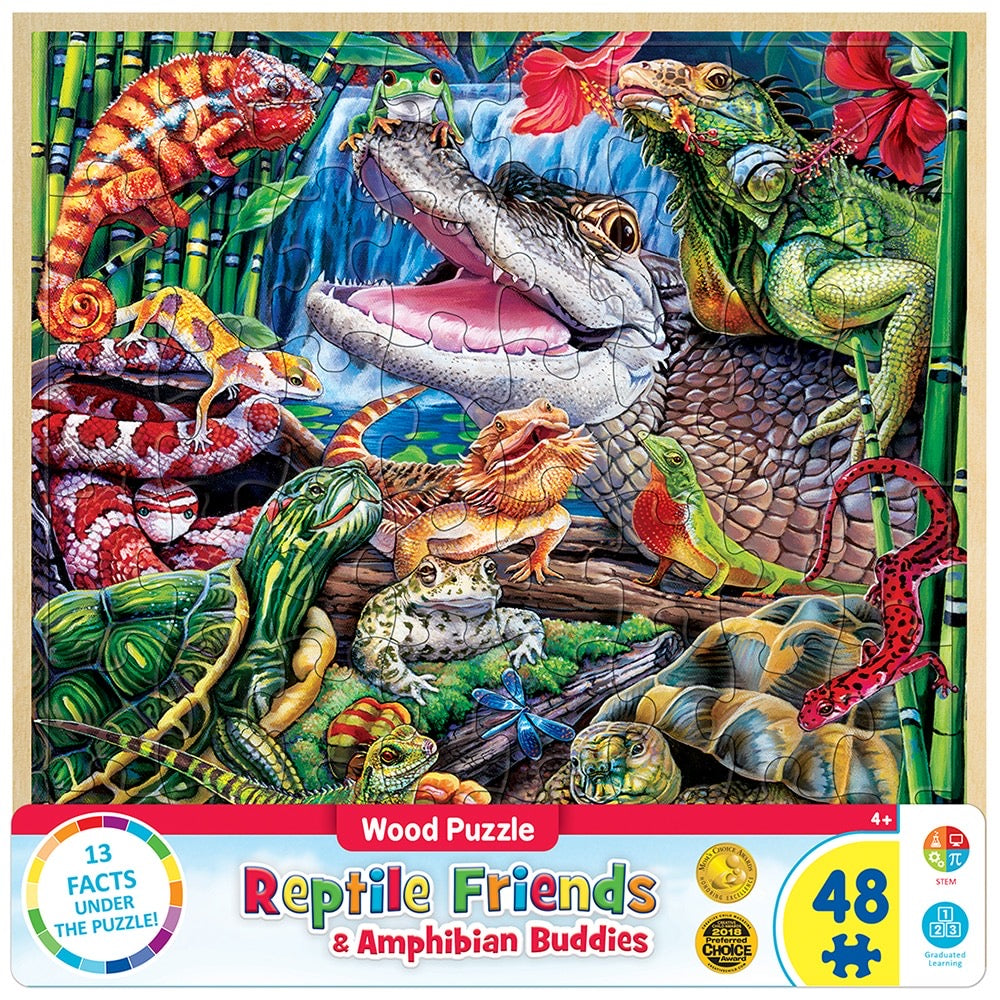 Reptile Friends 48 Piece Wooden Puzzles    