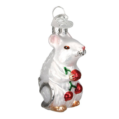 Old World Christmas - White Mouse Ornament    