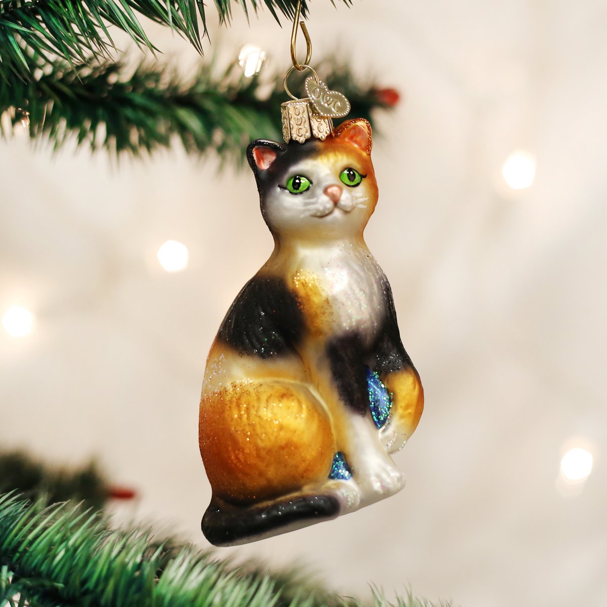 Old World Christmas - Calico Cat Ornament    