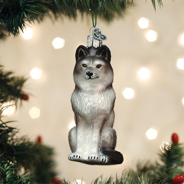Old World Christmas - Sitting Wolf Ornament    