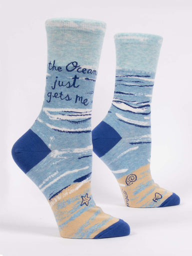Blue Q Women's Crew Socks - The Ocean Just Gets Me    
