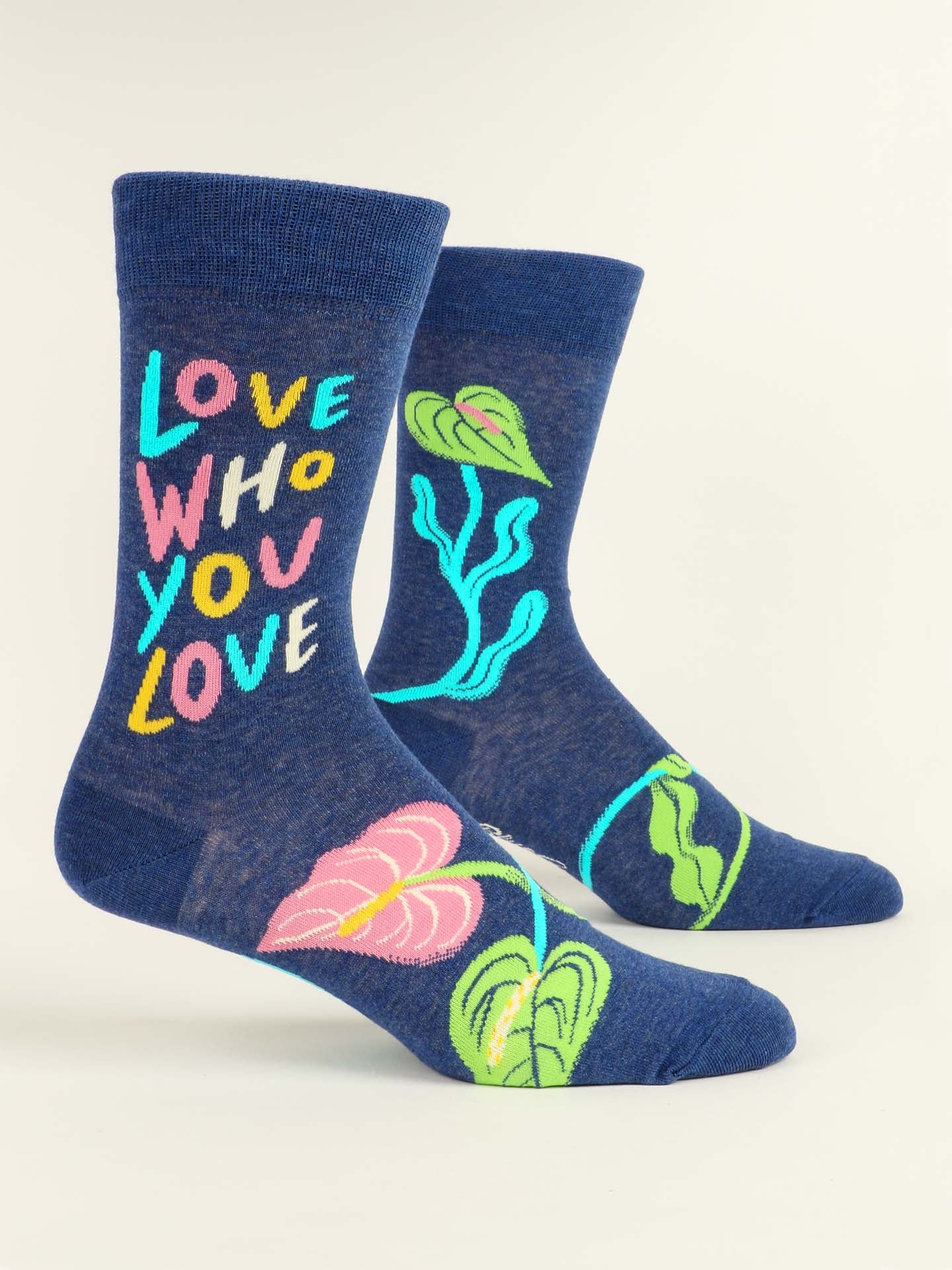 Blue Q Mens Crew Socks - Love Who You Love    