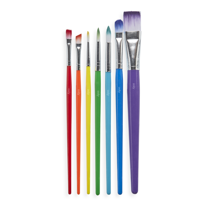 Lil' Paint Brush Set - 7 Assorted Ombre Tip Brushes    