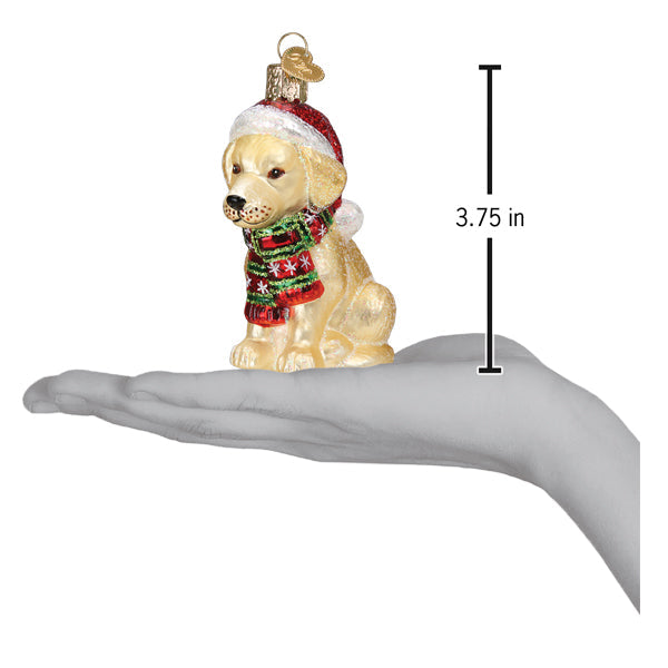 Old World Christmas Holiday Yellow Labrador Puppy Ornament    